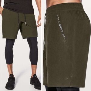 NWOT Lululemon x Roden Gray 9” size medium dark olive athletic shorts